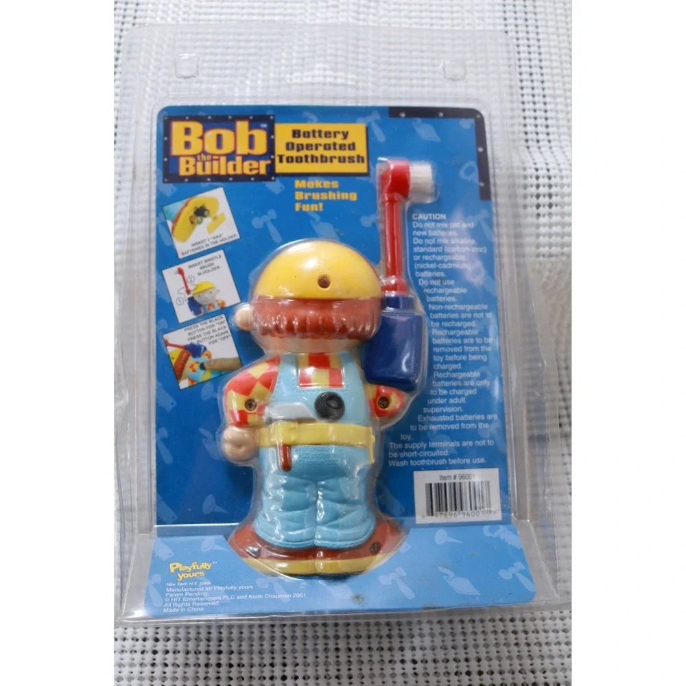 Bob the Builder Battery Operated Toothbrush Playfully Yours Vintage 2002 Sealed